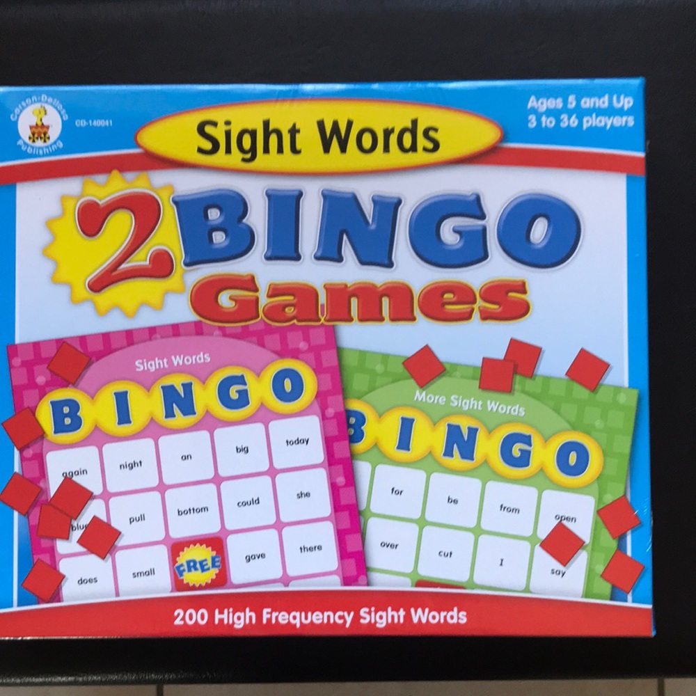 2 Bingo Games on 200 High Frequency Sight Words. Ages 5+. 3 to 6 players. New.